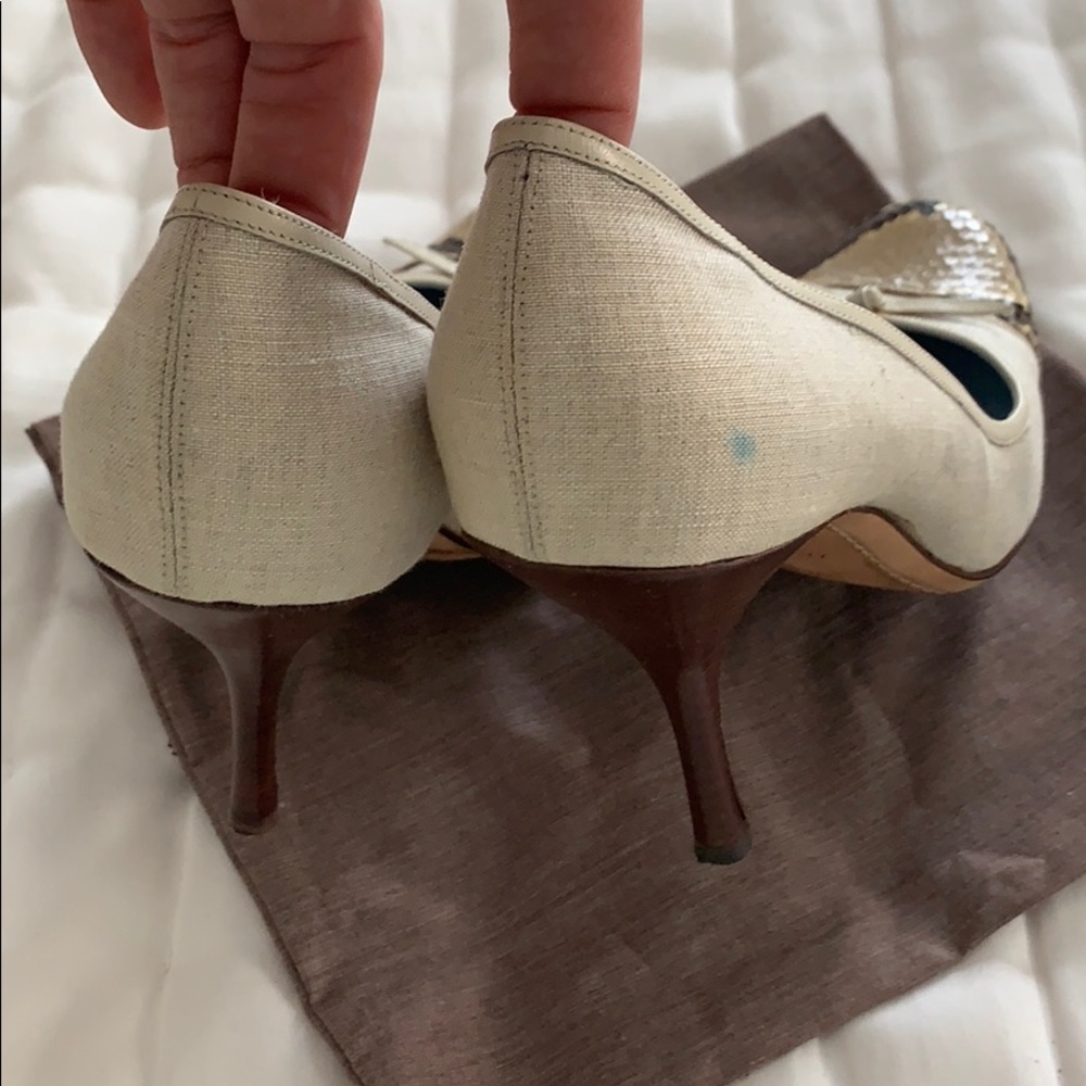 Lambertson Truex Linen / Python Skin Shoes - image 6